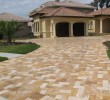 6x12 Gold and Ivory Tumbled Travertine Driveway Pavers