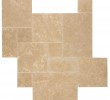 French Pattern Ivory Brushed & Chiseled Travertine Tiles