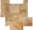 French Pattern Leonardo Brushed & Chiseled Travertine Tiles