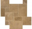 French Pattern Noche Brushed & Chiseled Travertine Tiles