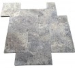 Premium Select Tumbled French Pattern Silver Travertine Pavers