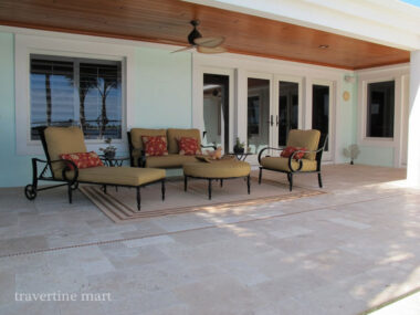 Premium Select French Pattern Ivory Tumbled Travertine Pavers