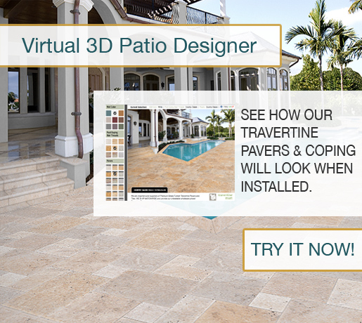 Virtual 3D Patio Designer, travertine pavers, travertine promotion, travertine tiles