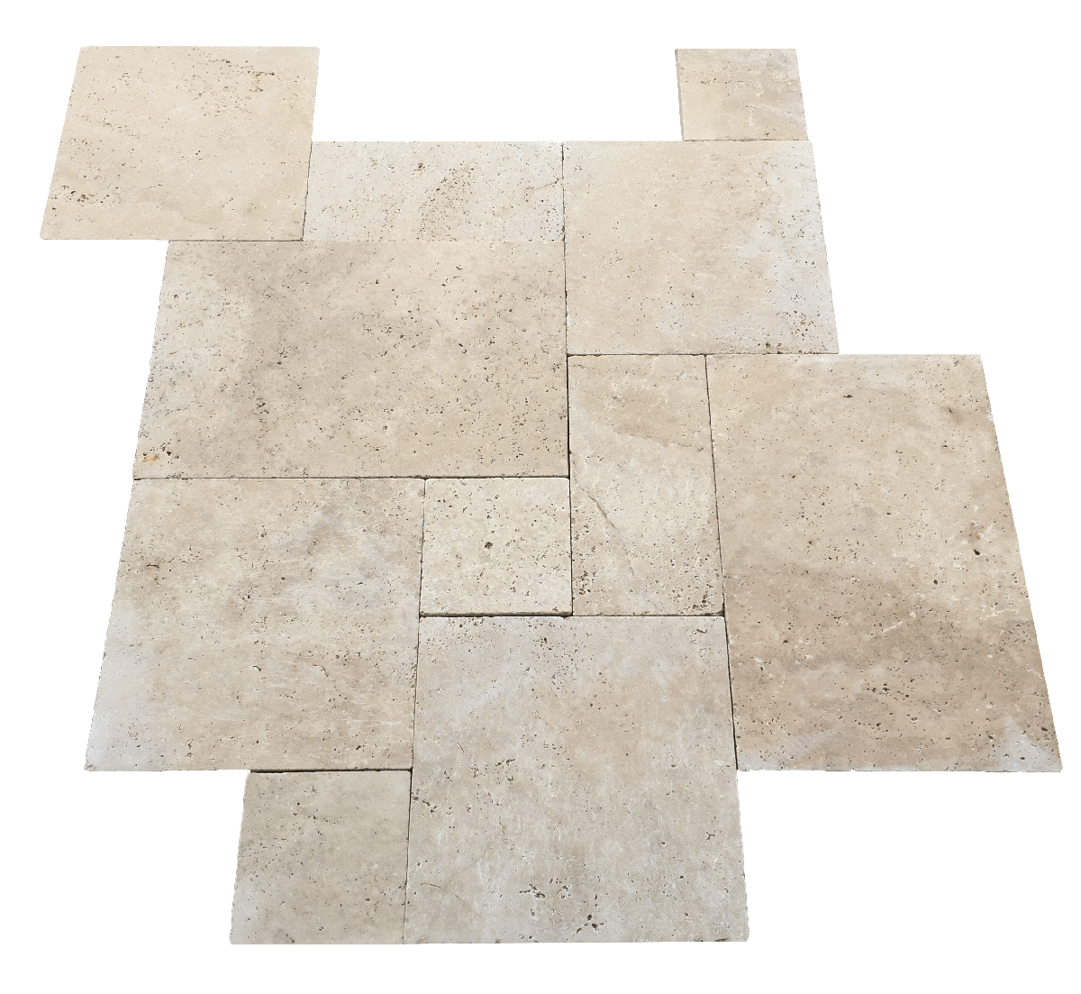 Premium Select French Pattern Tumbled Ivory Travertine Pavers